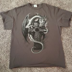 Mens tshirt with dragon